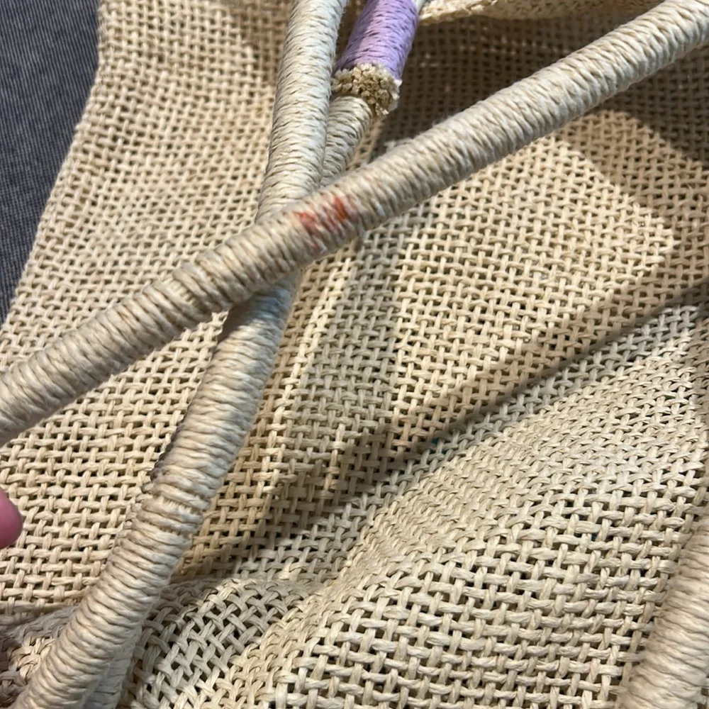 Capelli New York Mermaid Life Straw Tote Bag with Tassel Charm